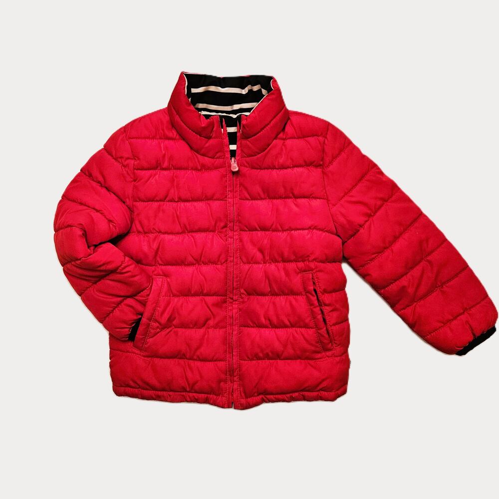 Baby Gap Kids 4 Reversible Puffer Jacket Red Navy Stripe ColdControl